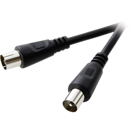 SpeaKa Professional Antenski priključni kabel [1x antenski vtikač 75 - 1x antenski vtičnica 75 ] 2.50 m 75 dB črn (20432298) Slike