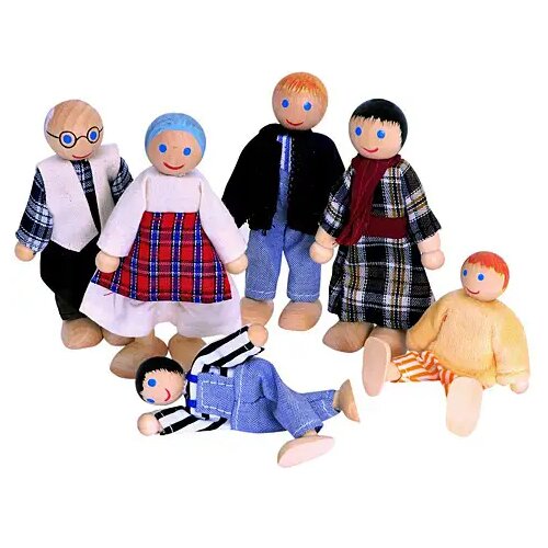 Woodyland Komplet lesenih lutk Velika družina Slike