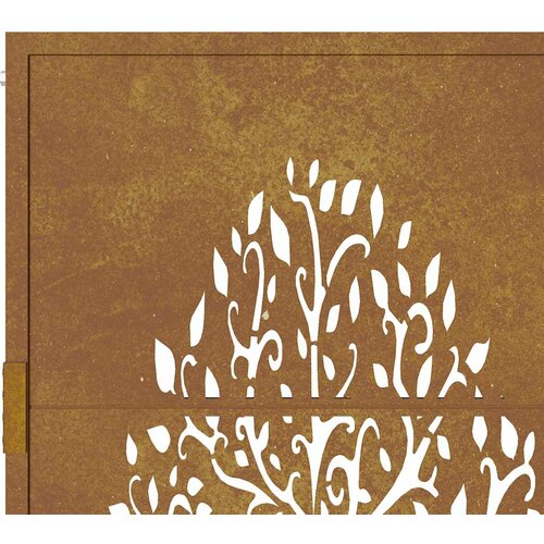  Vrtna vrata 100x200 cm Corten čelik Dizajn stabla Slike
