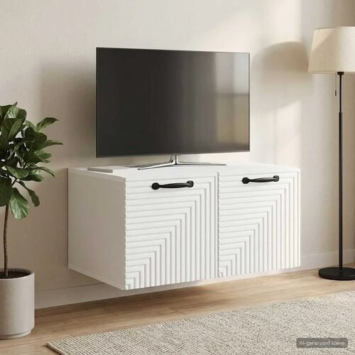  TV ormar za zid Bijela 59 5 x 41 x 30 cm Konstruirano drvo - Bijela 59 5 x 41 cm Slike