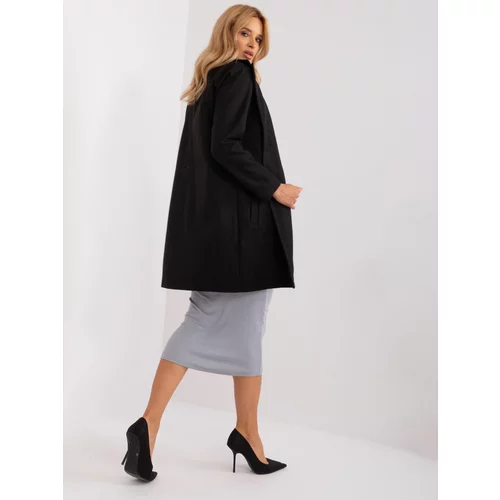 Fashion Hunters Black coat with buttons and pockets