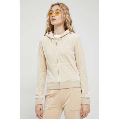 Juicy Couture Dukserica Robertson za žene, boja: bež, s kapuljačom, glatka Slike