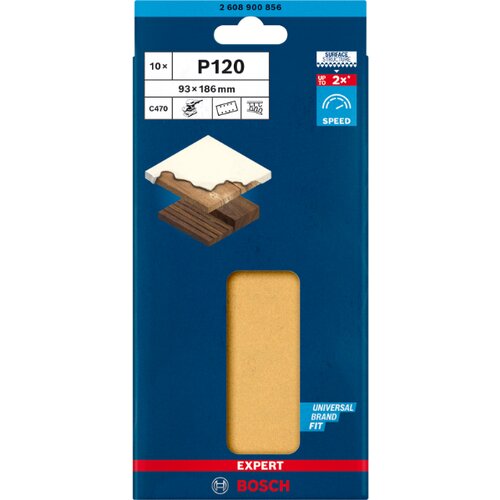 Bosch expert C470 brusni papir sa 8 rupa 93x186 mm P120 Slike