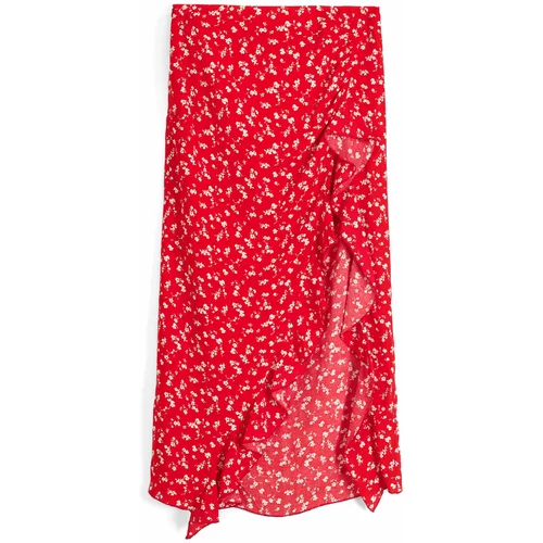 Bershka Suknja crvena / bijela