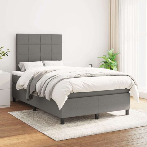  Box spring postelja z vzmetnico temno siva 120x200 cm blago, (20791324) Slike