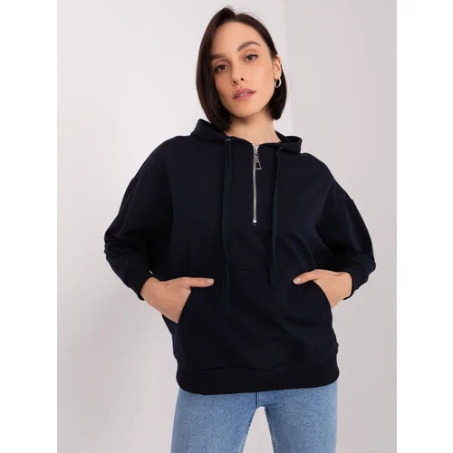 Fashion Hunters Navy Blue Women's Kangaroo Sweatshirt