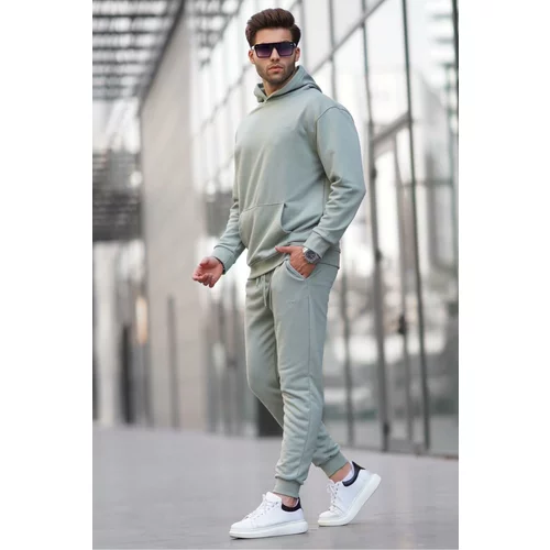 Madmext Mint Green Hooded Basic Tracksuit 5928