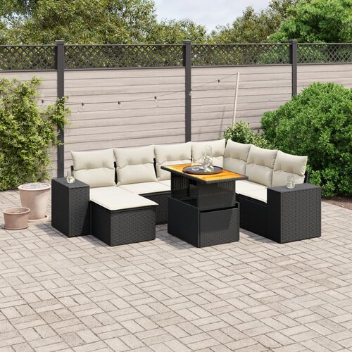 vidaXL 8-dijelni set vrtnih sofa od poliratana s jastucima crni Cijene