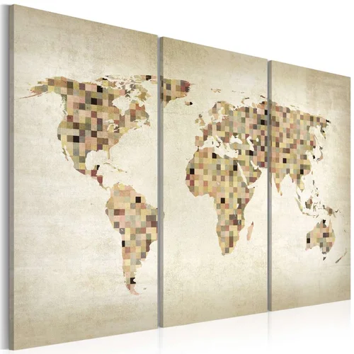  Slika - Beige shades of the World - triptych 60x40