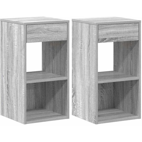 Maison Chic 2 kose Nočne omarice - Nočne mize s predalom siva sonoma 35x34x66,5 cm, (21689579) Cene