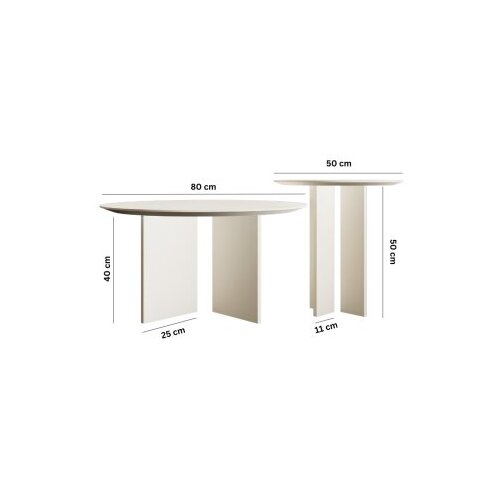 Hanah home Set klub stolova Leo, 2 komada, Bijeli Slike