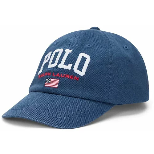 Polo Ralph Lauren Otroška bombažna bejzbolska kapa mornarsko modra barva, 322940810001