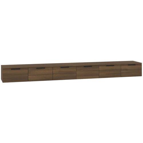 Maison Chic Stenska omarica - Zidna omarica 2 kosa rjav hrast 102x30x20 cm inženirski les iu52, (22062385) Slike