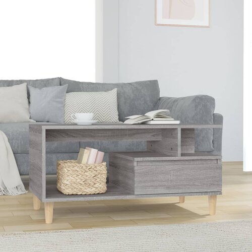 The Living Store Klubska mizica siva sonoma 90x49x45 cm inženirski les - Klubska Mizica, (21574643) Slike