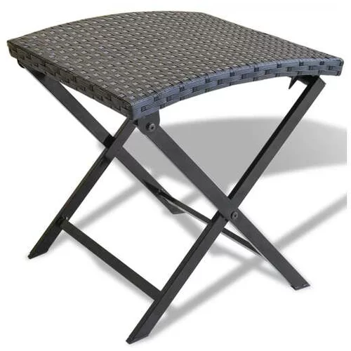  Zložljiv stolček poli ratan črne barve