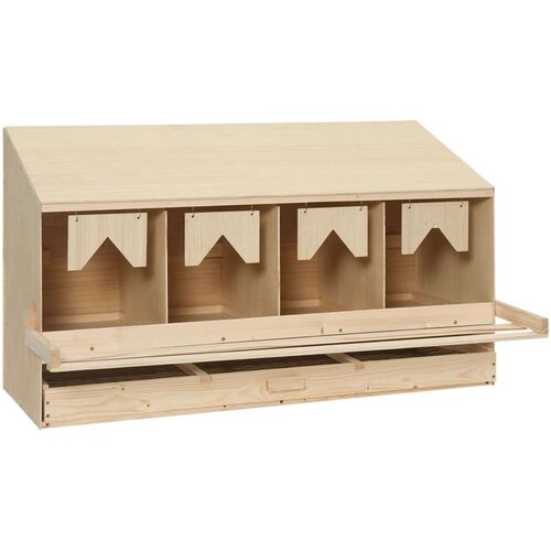  Gnezdi&amp;scaron;če za koko&amp;scaron;i s 4 predelki 106x40x59 cm trdna borovina, (20767484) Slike