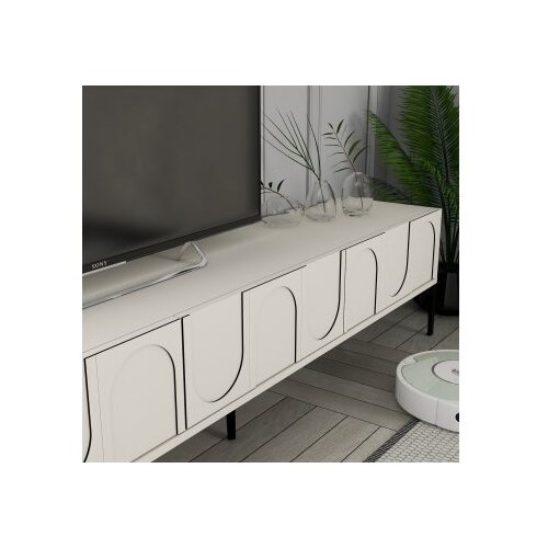 Hanah home TV komoda Lyon 42 krem-crna Slike
