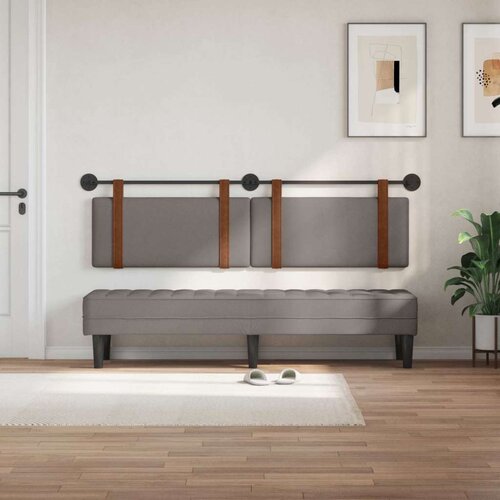  Držeće uzglavlje Zidne Sivo-smeđa 170 x 55 x 5 cm Antikni PU - Sivo-smeđa 160 cm bez LED Slike