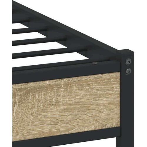 VidaXL metalni okvir kreveta s uzglavljem boja hrasta sonome 140x190cm Slike