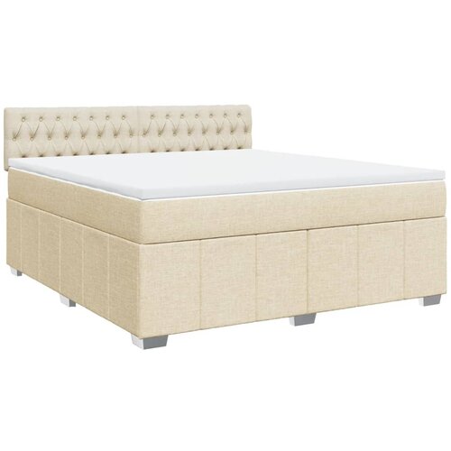 VidaXL Box spring postelja z vzmetnico krem 180x200 cm blago, (21304703) Slike