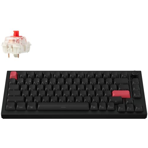 KEYCHRON Q1 Max QMK/VIA Brezžična mehanska tipkovnica po meri, Popolnoma sestavljen, Side-Printed, Oglje črn, Jupiter Red / Q1M-M1S, (5000130938) Slike