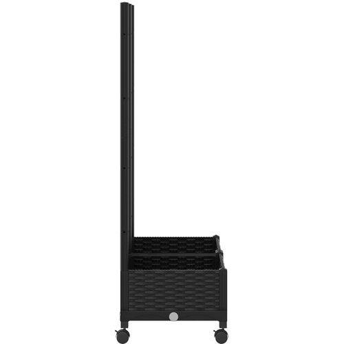  Vrtni saksija s re&amp;scaron;etkom i kotačima Crna 80 x 40 x 131,5 cm PP Slike