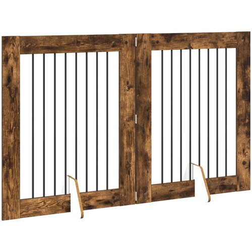  Vrata za pse s postoljem 2 pcs Dimljeni hrast 80 x 100 cm Slike