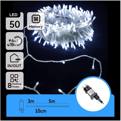 Aigostar LED spoljašnji niz 50xLED/8 funkcija 8m IP44 hladno bela Cene