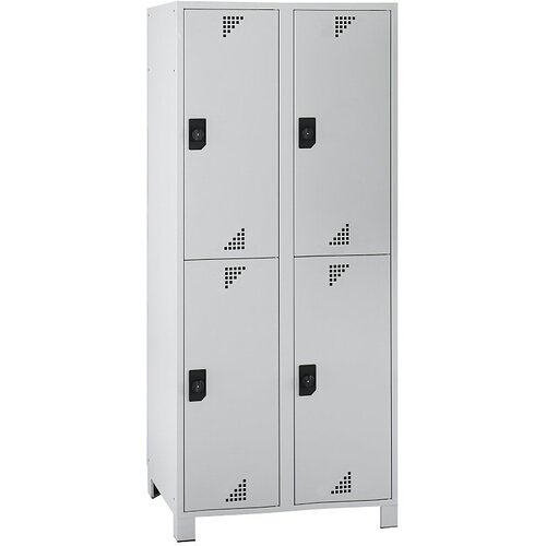 eurokraft pro Garderobna omara s polvisokimi predelki, VxŠxG 1800 x 800 x 500 mm, 4 predelki, cela svetlo siva Cene
