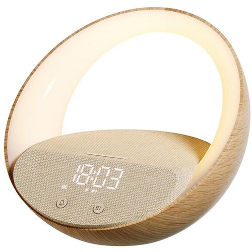Moye Wireless punjač Aurora Glow Lamp with Clock, Wireless speaker and Wi-Fi charger Cene