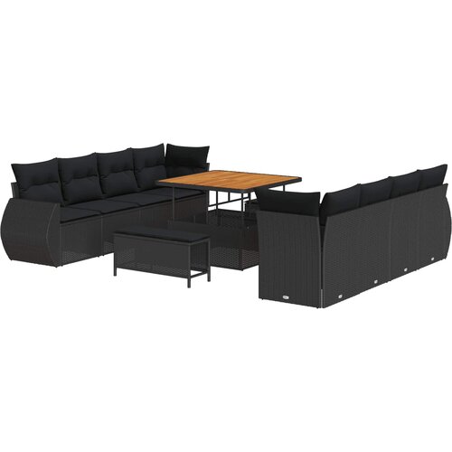  Sjedeća garnitura za vrt 11 kom. Crna poliratan 100 x 100 x 71 cm Slike