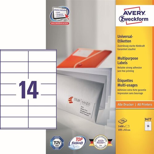  Etikete zweckform 3477 105x41mm ZWECKFORM Slike