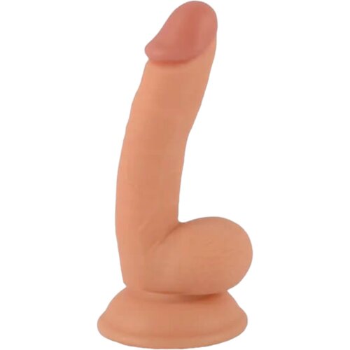 Mr. Rude - realističan dildo s ljepljivim potplatima, testisi - 18 cm (prirodni) Cijene
