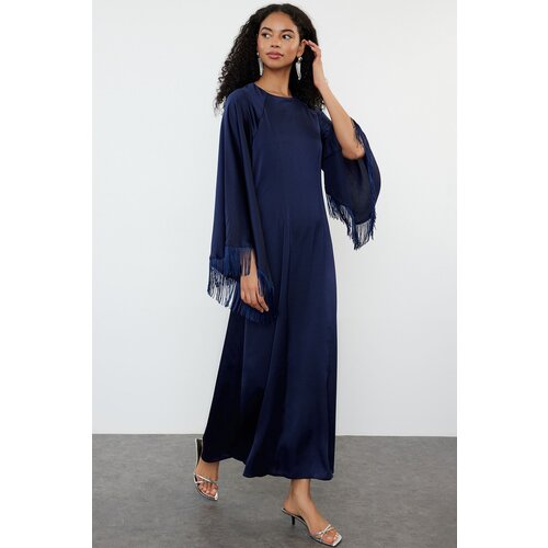 Trendyol Navy Blue Otrisch Detailed Woven Evening Dress Slike