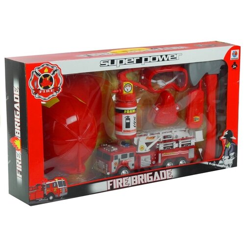 Lean_Toys Gasilski komplet Gasilsko vozilo + čelada + gasilni aparat Slike