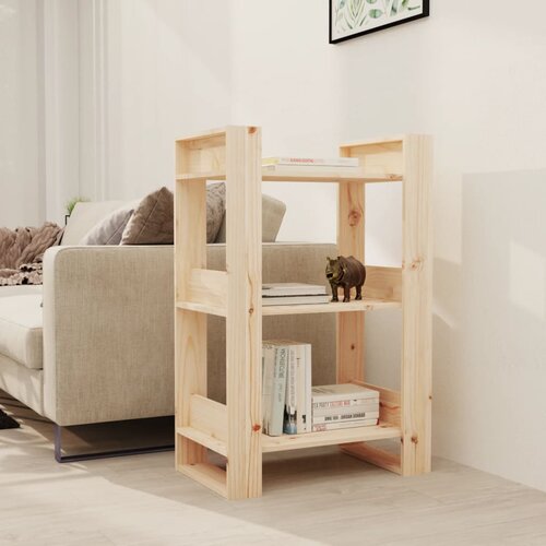 VidaXL Knjižna omara/pregrada 60x35x91 cm trdna borovina Slike
