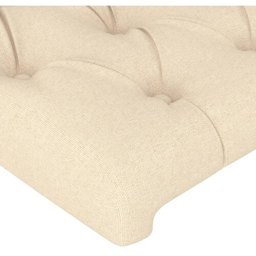  Uzglavlje krem boje 180x7x118/128 cm tkanina Slike