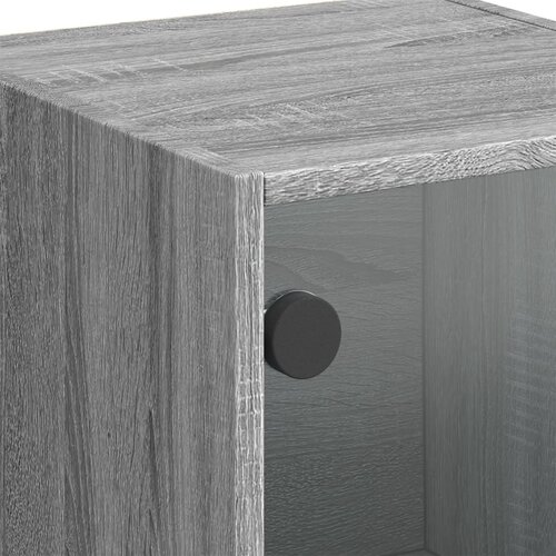 Visoka komoda sa staklenim vratima boja hrasta 35 x 37 x 109 cm Slike