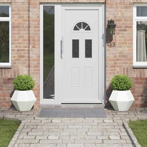 vidaXL Cvetlično korito 2 pcs Bela 50 x 50 x 40 cm Jeklo Cene