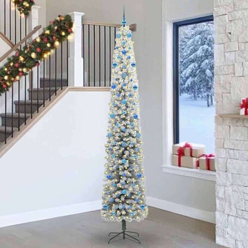 vidaXL Umestno božično drevo Zelena 270 cm PVC in Jeklo in Plastika Cene