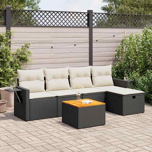  6-dijelni set vrtnih sofa od poliratana s jastucima Slike