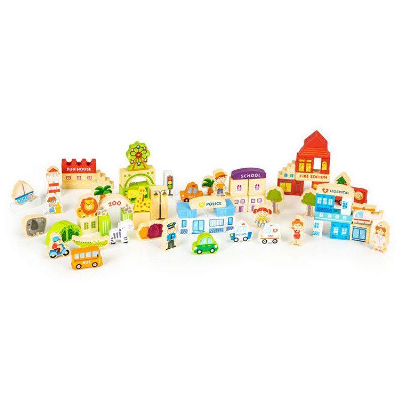  DRVENE EDUKATIVNE KOCKE CITY ZOO 120 KOMADA Cene