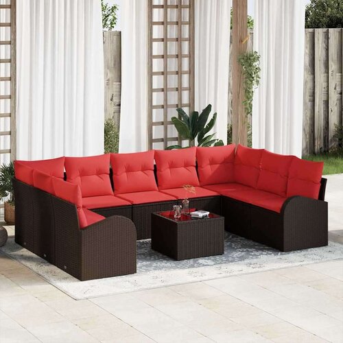  Set sofe s jastukom 10 pcs Smeđa Poli Ratan Cijene