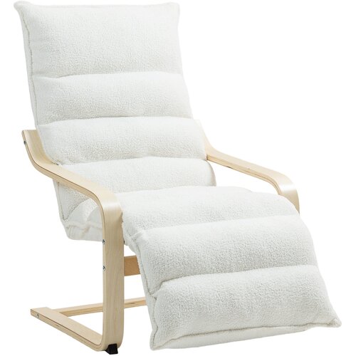 HOMCOM počivalni naslonjač poliester, breza laminat 93&ndash;114D x 67&Scaron; x 105V cm Bela, (5000242923) Cene