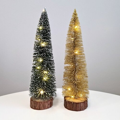  novogodišnja dekoracija led pine tree XM5178 - green/gold Cene
