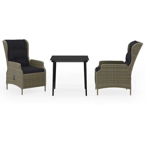  3-dijelni vrtni blagovaonski set smeđi Smeđa Dužina stola 80 cm Slike