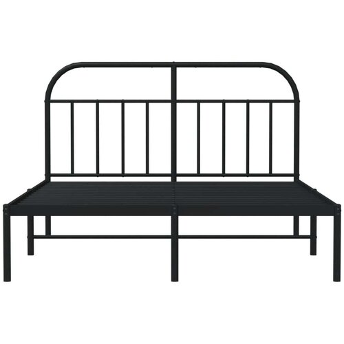 VidaXL Metalni okvir za krevet s uzglavljem crni 135x190 cm Slike
