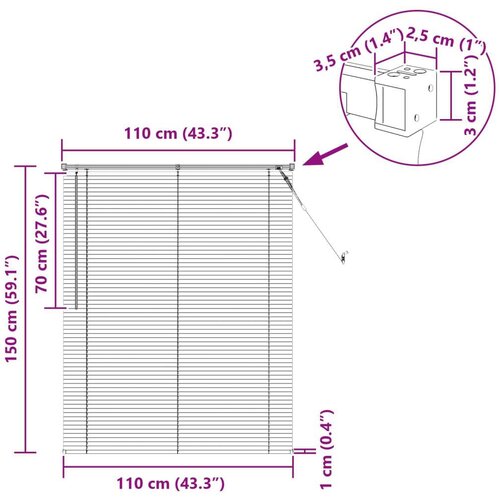  Venecijanska roleta Svijetlo smeđa s uzorkom 150 x 110 cm PVC Slike