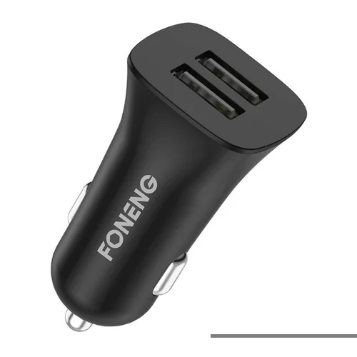 Foneng Avtopolnilec dual USB C07 2.4A (črn), (20627858)