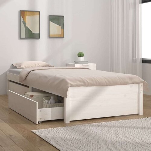  Okvir za krevet s ladicama bijeli 75 x 190 cm 2FT6 mali Cijene